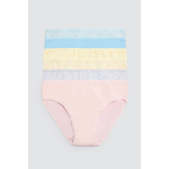 Confezione da 6 slip midi stampati