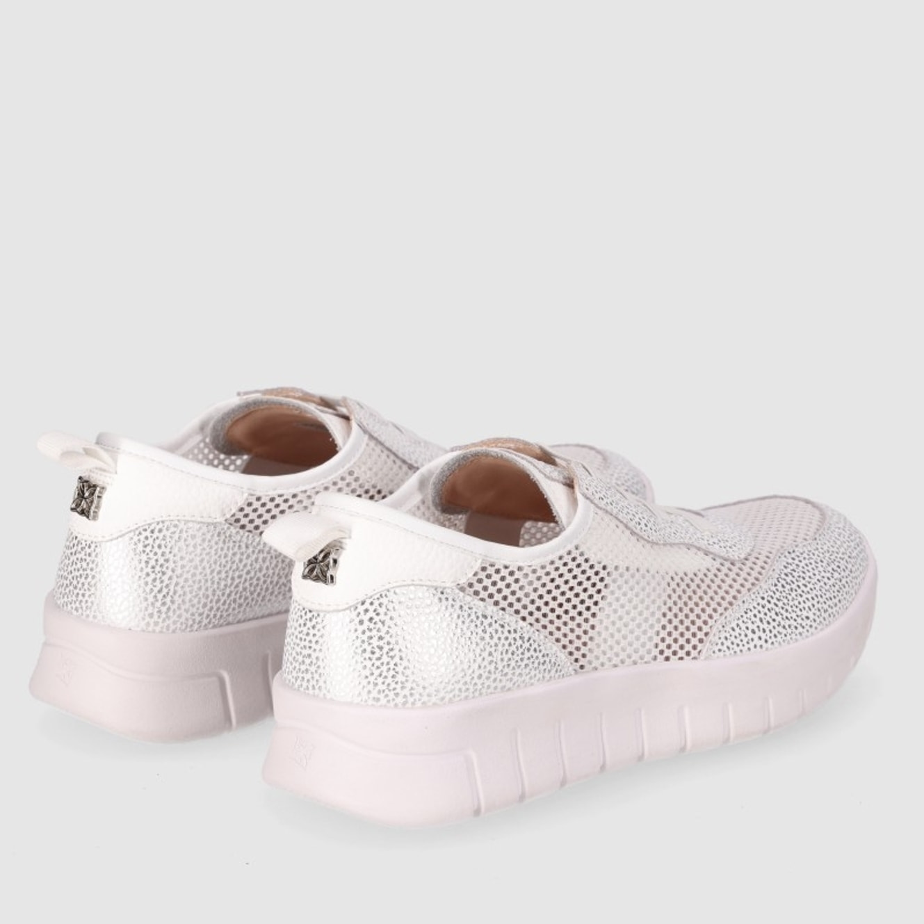 Deportivos de Piel - Blanco - Tacón: 1 cm