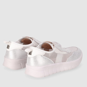 Deportivos de Piel - Blanco - Tacón: 1 cm