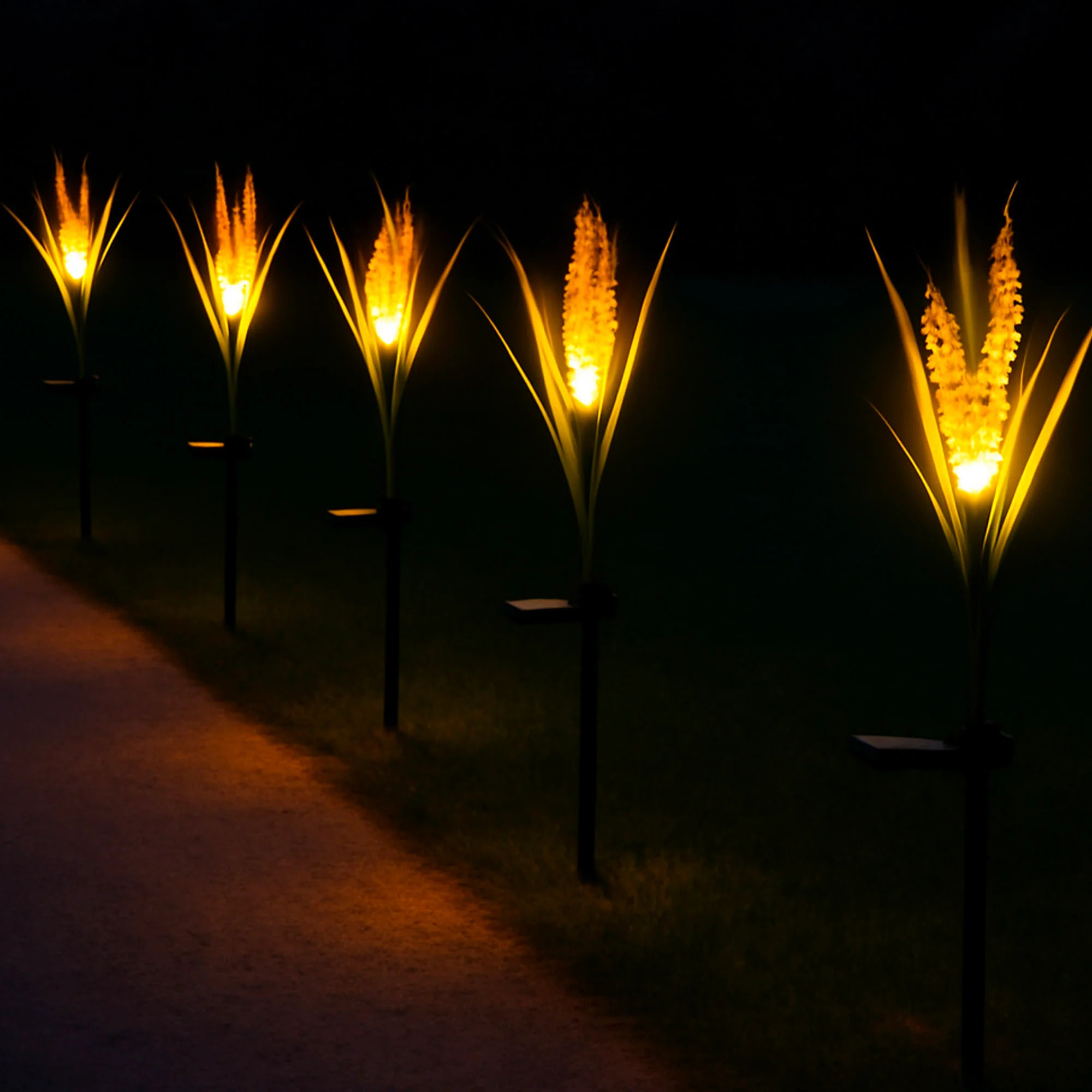 6 Balise solaire plante FERNY H58CM