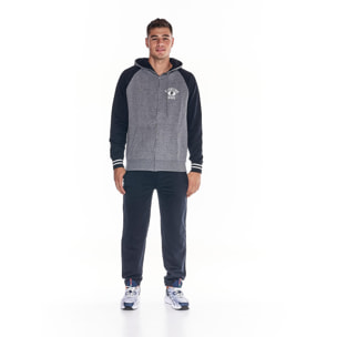 Tuta da uomo cappuccio full zip bicolor College