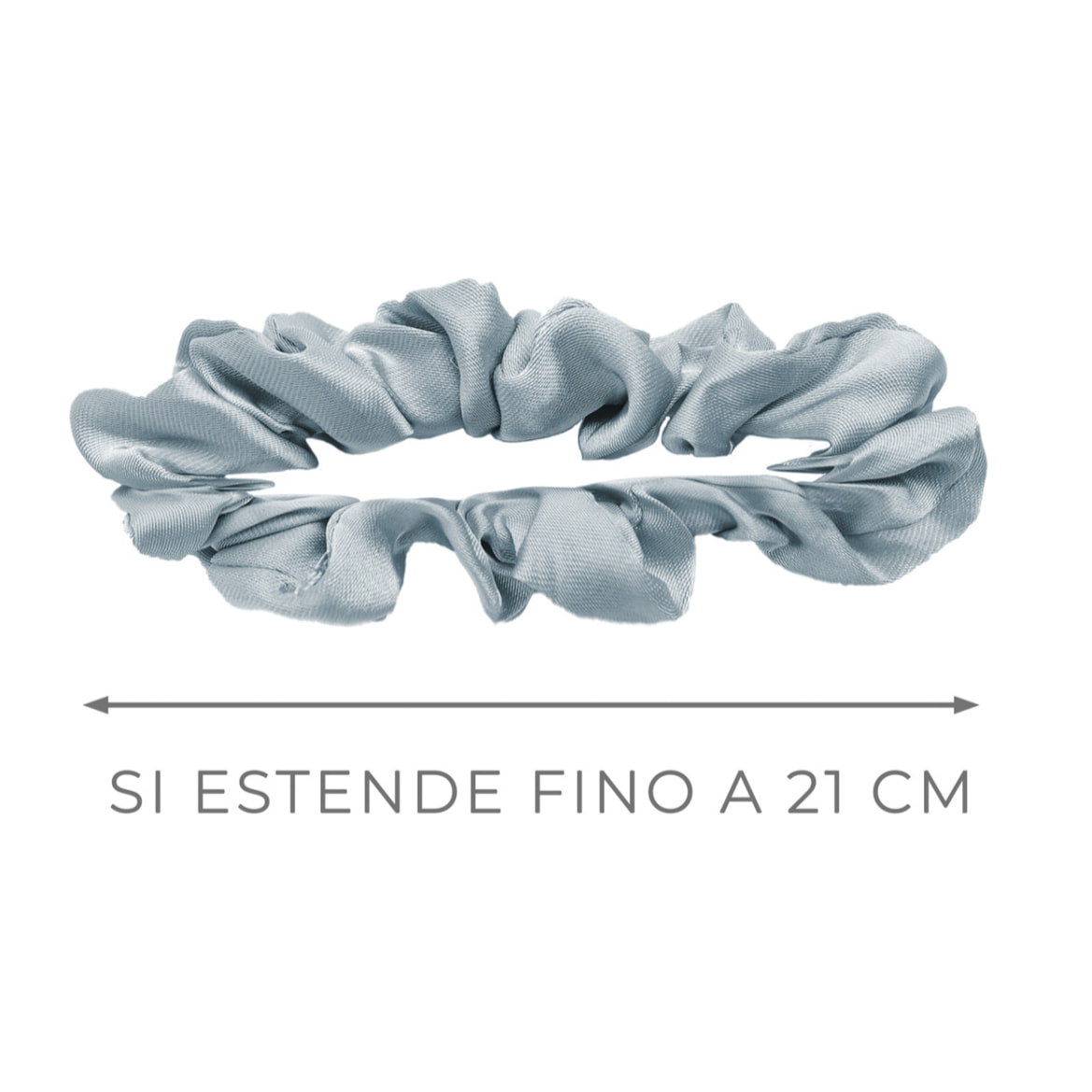 Federa Cuscino Letto Con Zip E Scrunchies Elastico Capelli 100% Seta Tinta Unita Azzurro