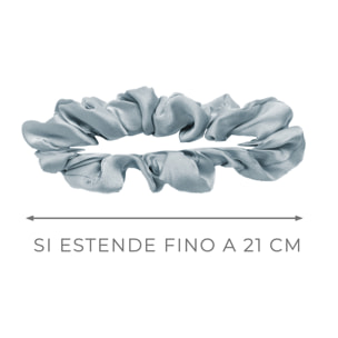 Federa Cuscino Letto Con Zip E Scrunchies Elastico Capelli 100% Seta Tinta Unita Azzurro