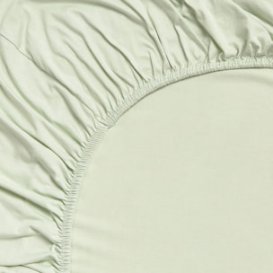 Sábana bajera algodón de punto ajustable Puntib color verde Punto de algodón
