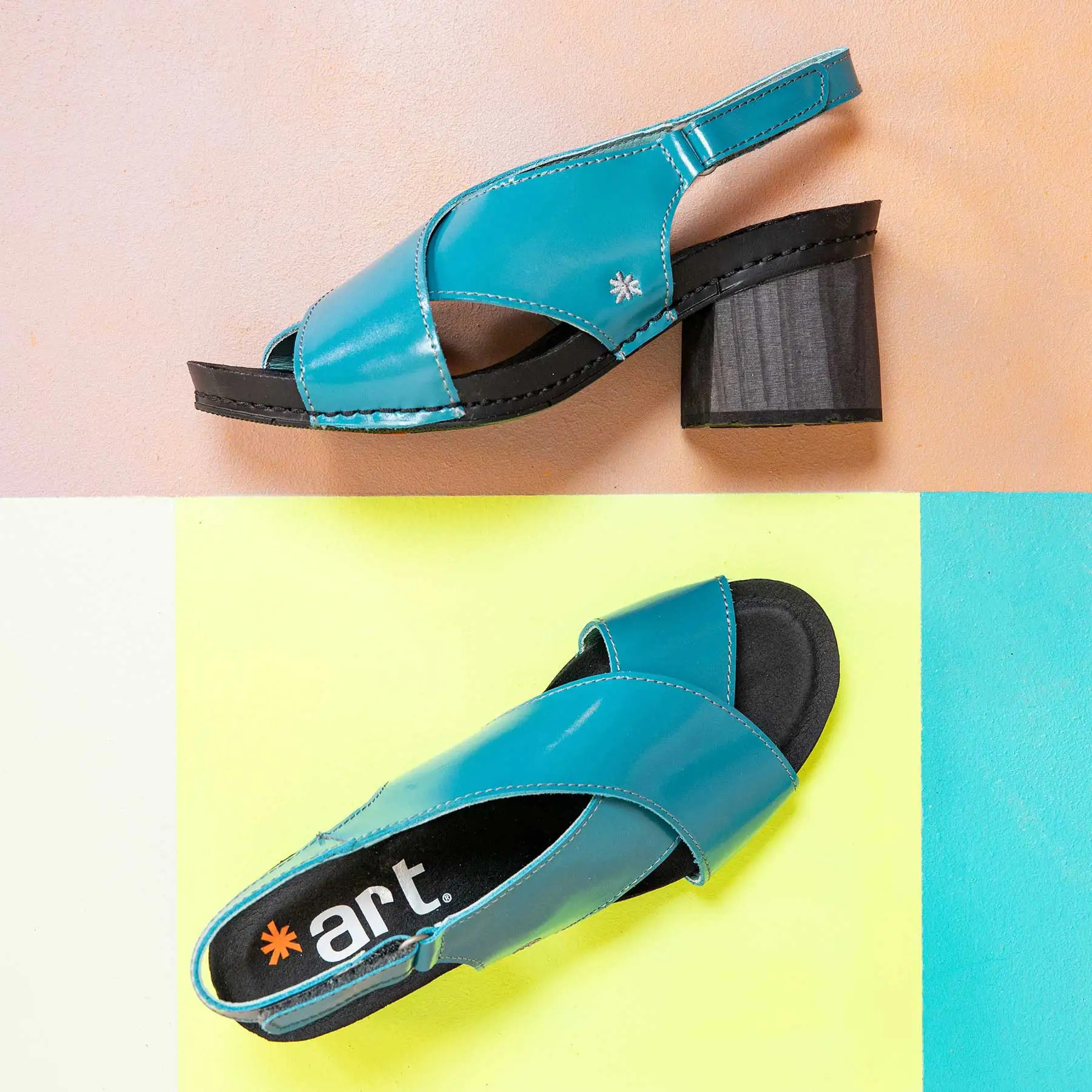Sandalias con tacón 1878 NAPPA SHINNY BLACK/ I WISH color Black
