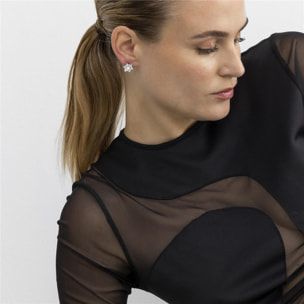 Pendientes con Perla Blanca acabado plata