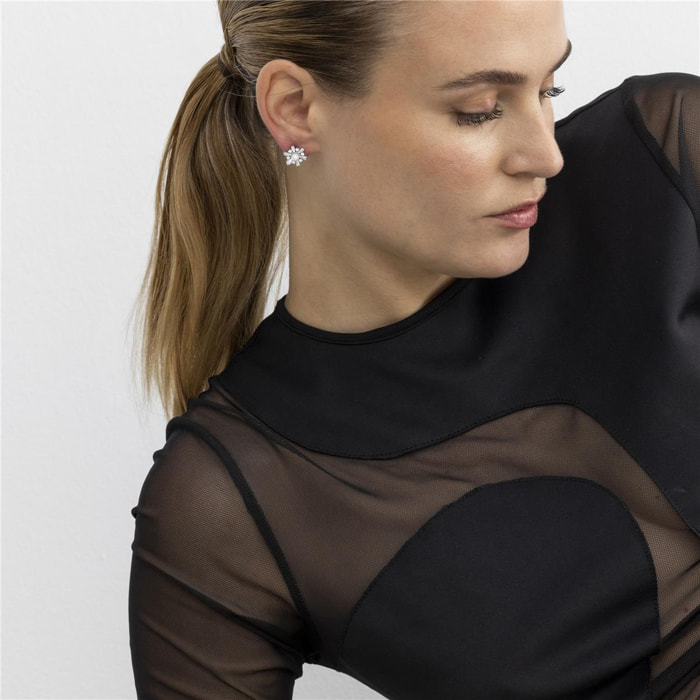 Pendientes con Perla Blanca acabado plata