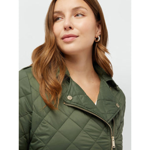 Fiorella Rubino - Piumino stile biker trapuntato - Verde