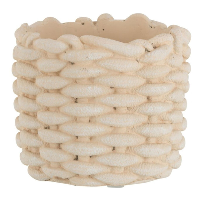 J-Line cache-pot Imitation Corde - ciment - beige - medium - Ø 21 cm