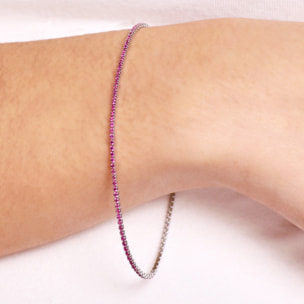Bracciale Tennis con Cubic Zirconia Rosse 1.2mm