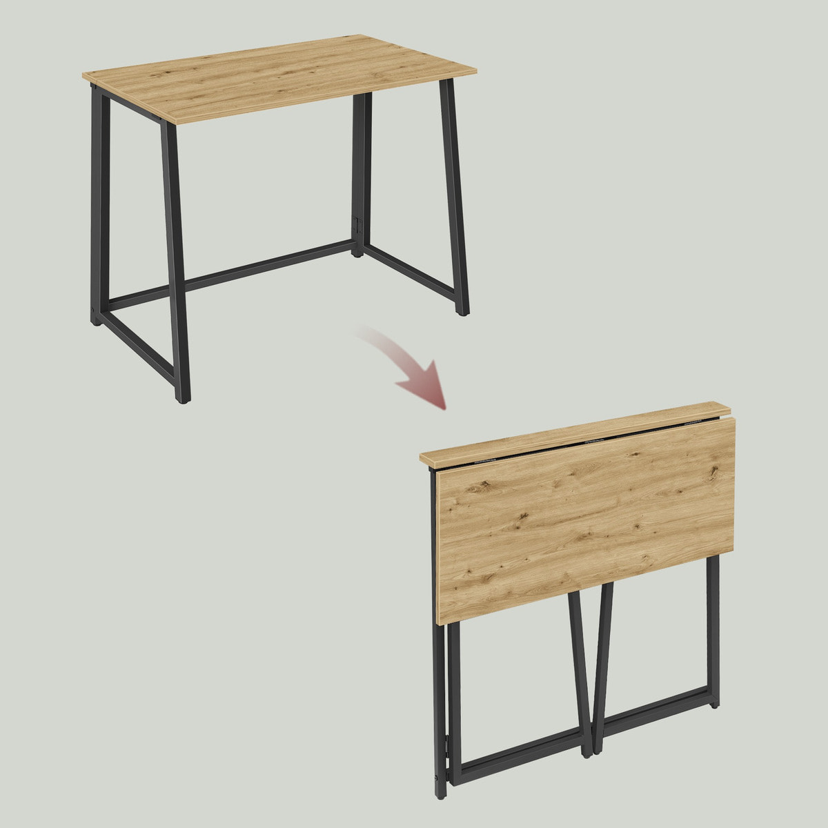 Scrivania per Computer Max 1.0 Rovere Artisan e Acciaio