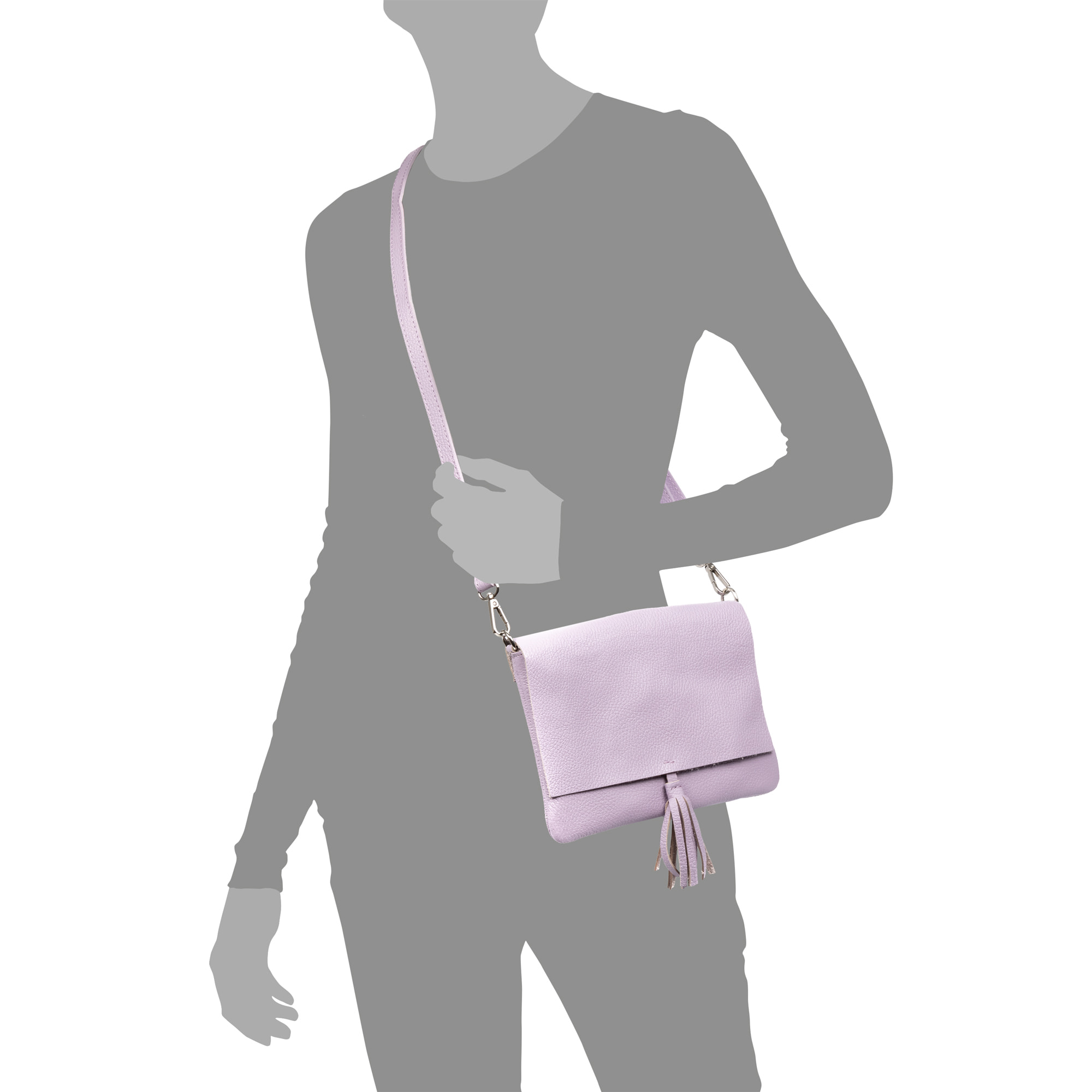 Andorno borsa a tracolla donna. Pelle autentica finitura Dollaro