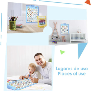 Abecedario electrónico interactivo con Letras y Números para aprender inglés, ABC parlante y póster musical. Juguete educativo para niños pequeños, guardería, preescolar.