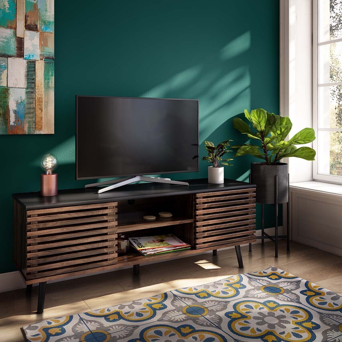 Lampe socle "Saba" cuivre - métal H11 cm