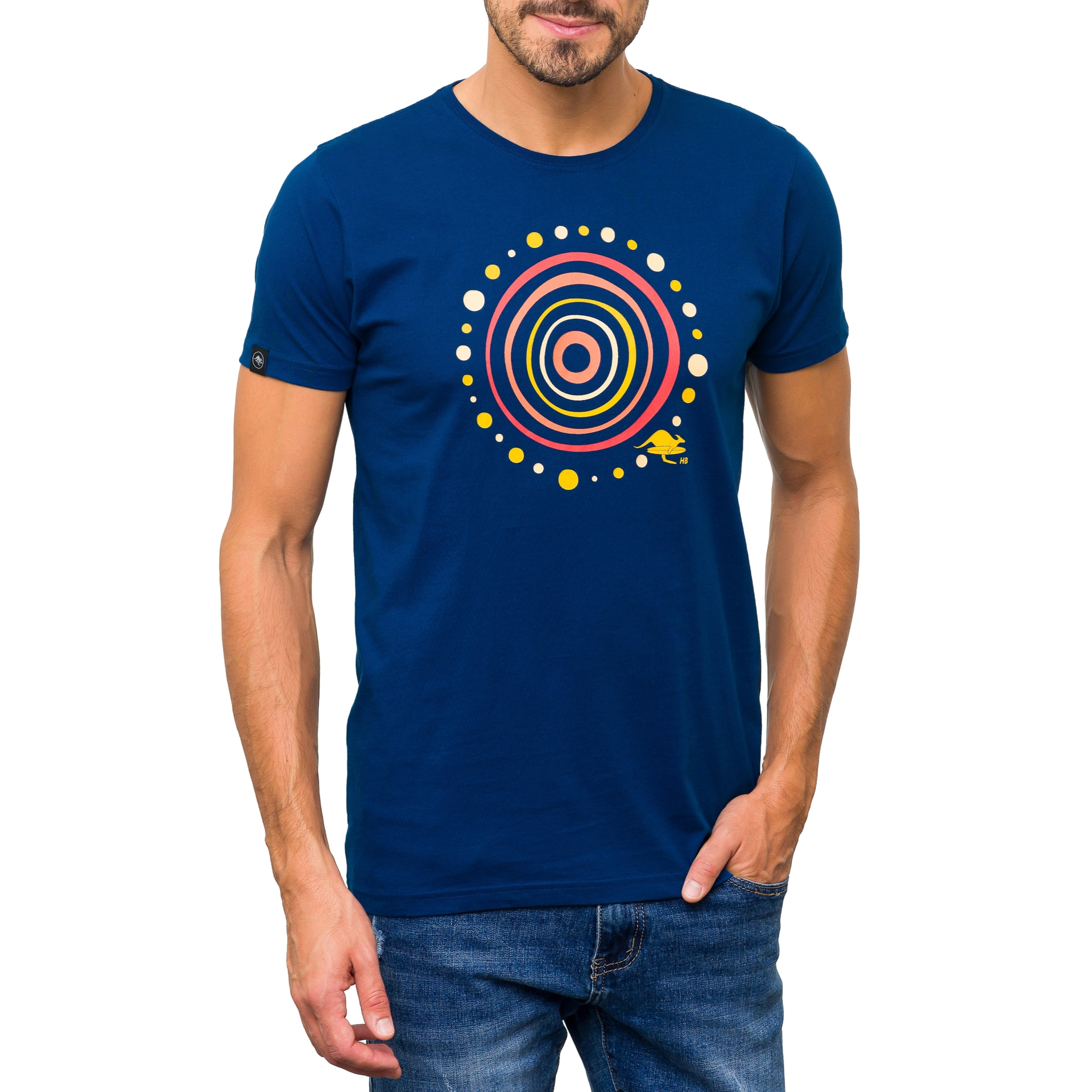 T-shirt ABORIGINAL 100% cotone blu chiaro