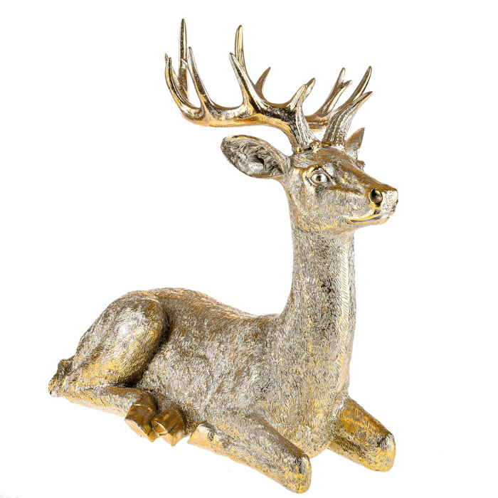 Renna Seduta 56 Cm - Pezzi 1 - 56,5X56X29,5cm - Colore: Dorato - Bianchi Dino - Articoli Natalizi