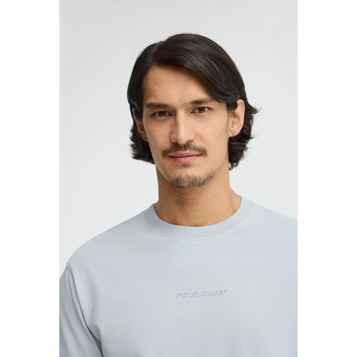 Camiseta azul claro de corte relajado con logo engomado Polo Club