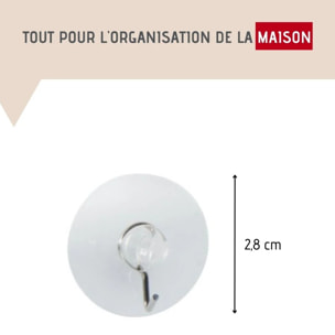 Lot de 2 crochets muraux à ventouse Fackelmann Tecno