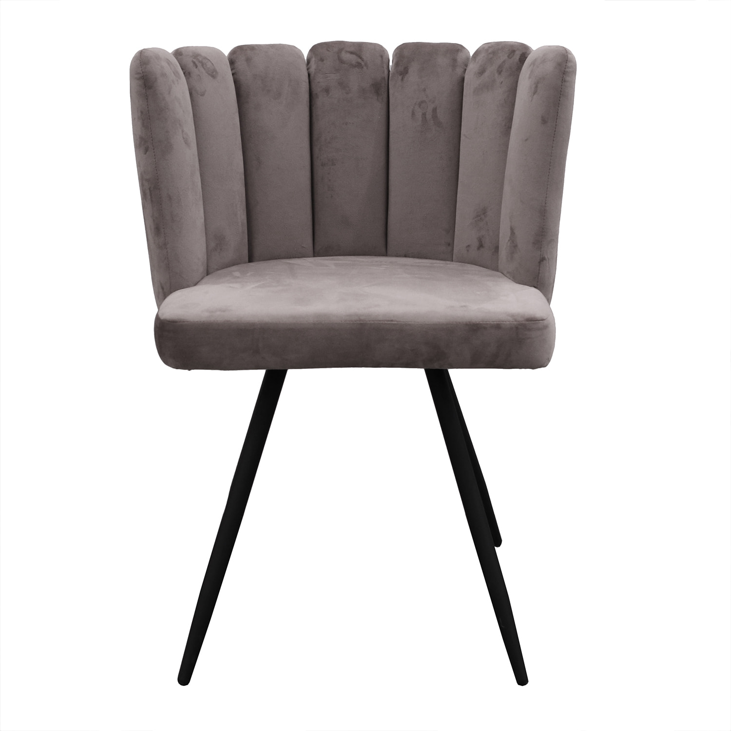 Chaise Ariel Velours Gris - Lot De 2