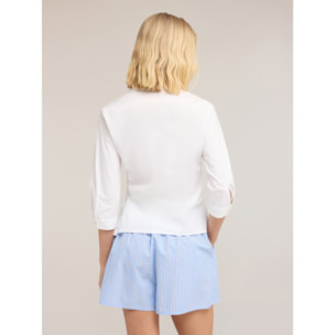 Motivi - Camicia wrap in popeline - Bianco