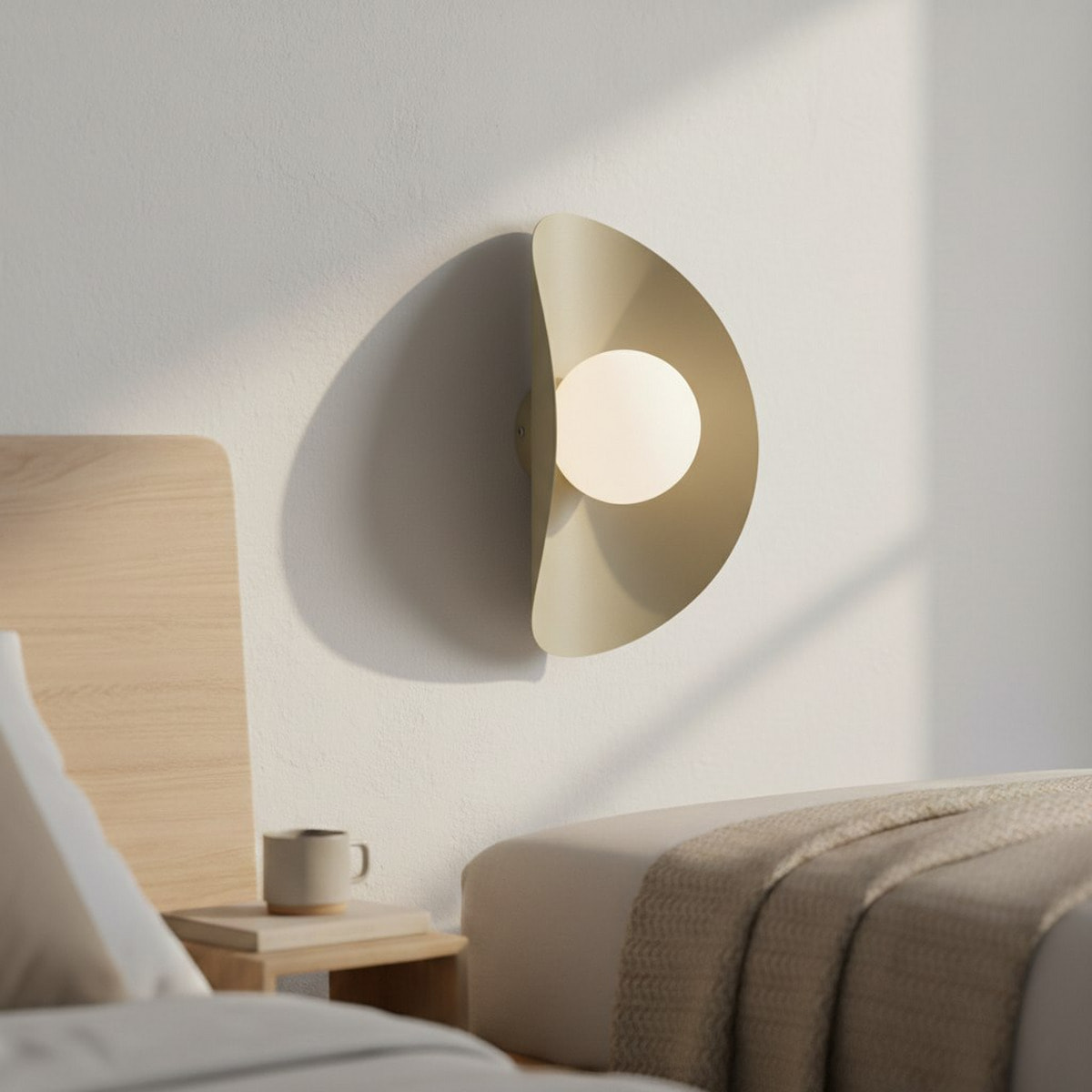 Lampada da parete Fiero XL in acciaio mokka e vetro