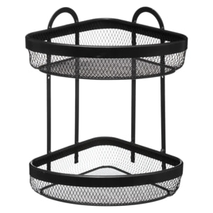 Étagère d'angle 2 niveaux "Mayaj" noir