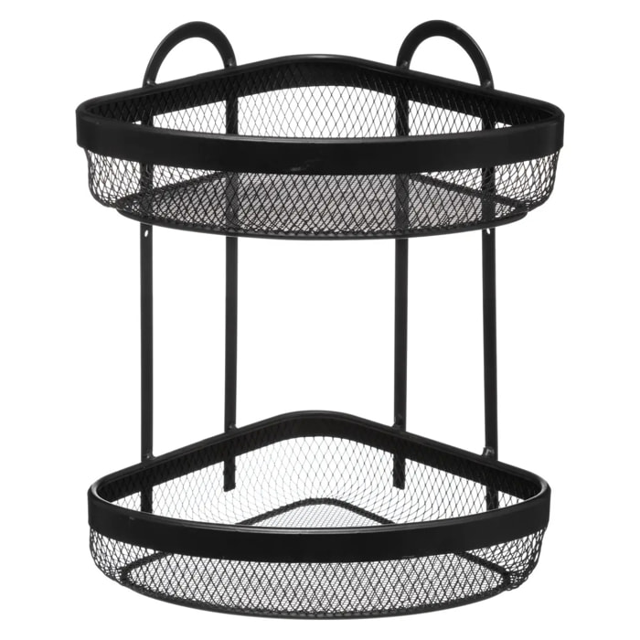 Étagère d'angle 2 niveaux "Mayaj" noir