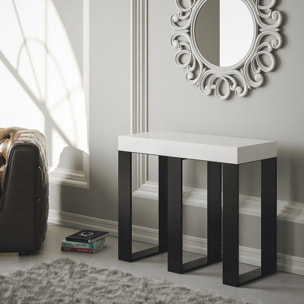 Consolle allungabile 90x40/196 cm Sintesi Small Bianco Frassino telaio Antracite.