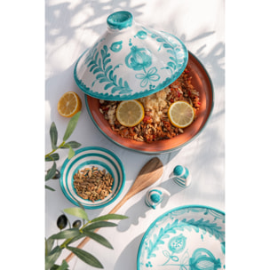 J-Line tajine Granada - céramique - blanc/aqua