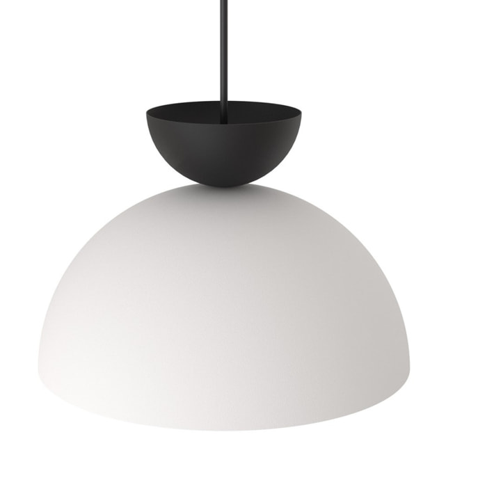 Lampada a sospensione Lunaro in acciaio bicolore bianco e nero