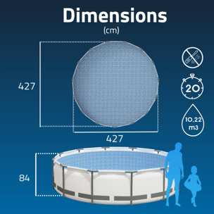 Bestway Piscine hors sol tubulaire ronde Bestway Steel Pro Max 427 x 84 cm gris clair