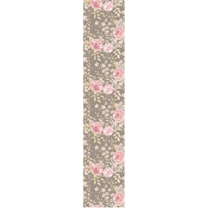 Papier peint intissé pré-encollé - FLEURS VINTAGE ROSE PIVOINES GRIS - 1 rouleau