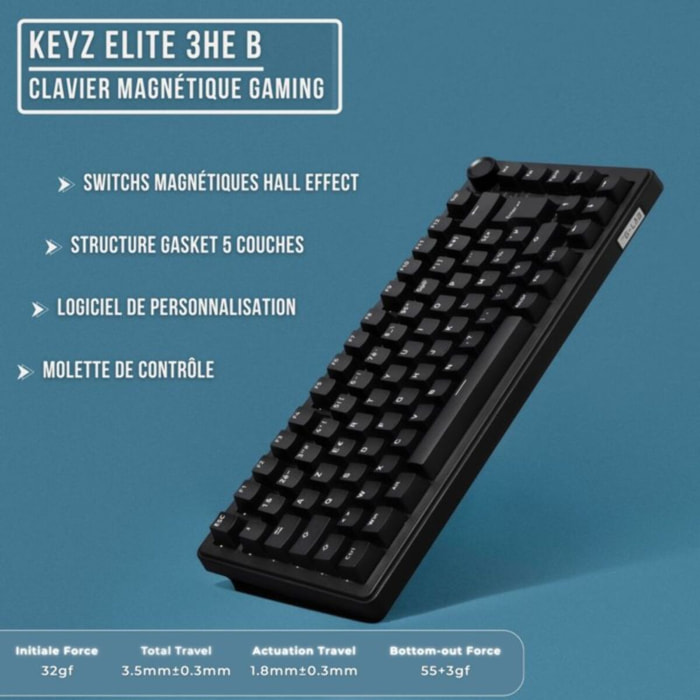Clavier gamer THE G-LAB KEYZ ELITE 300 HE B Magnetique