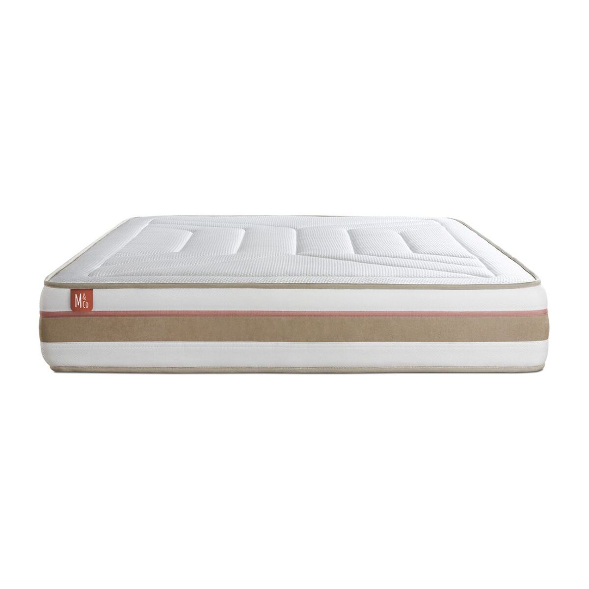 Matelas Ressorts ensachés et mémoire de forme - Confort équilibré et accueil enveloppant - 28 d'épaisseur, 7 zones de confort - Soutien point par point - 2 places