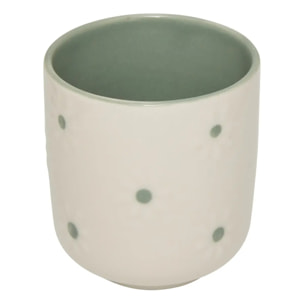 Tasse à pois Margot vert et blanc
