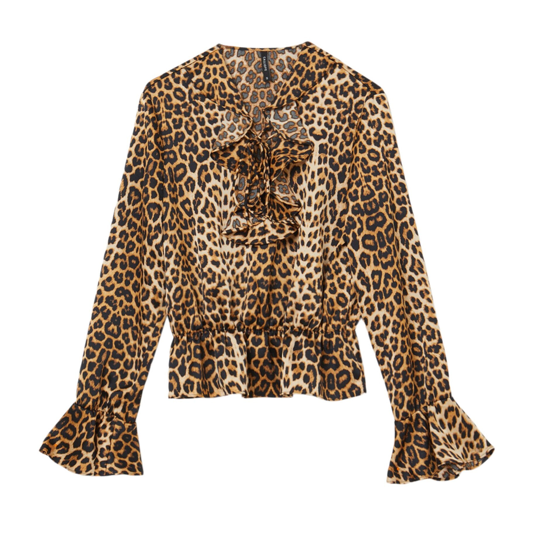 Blusa animalier con rouches