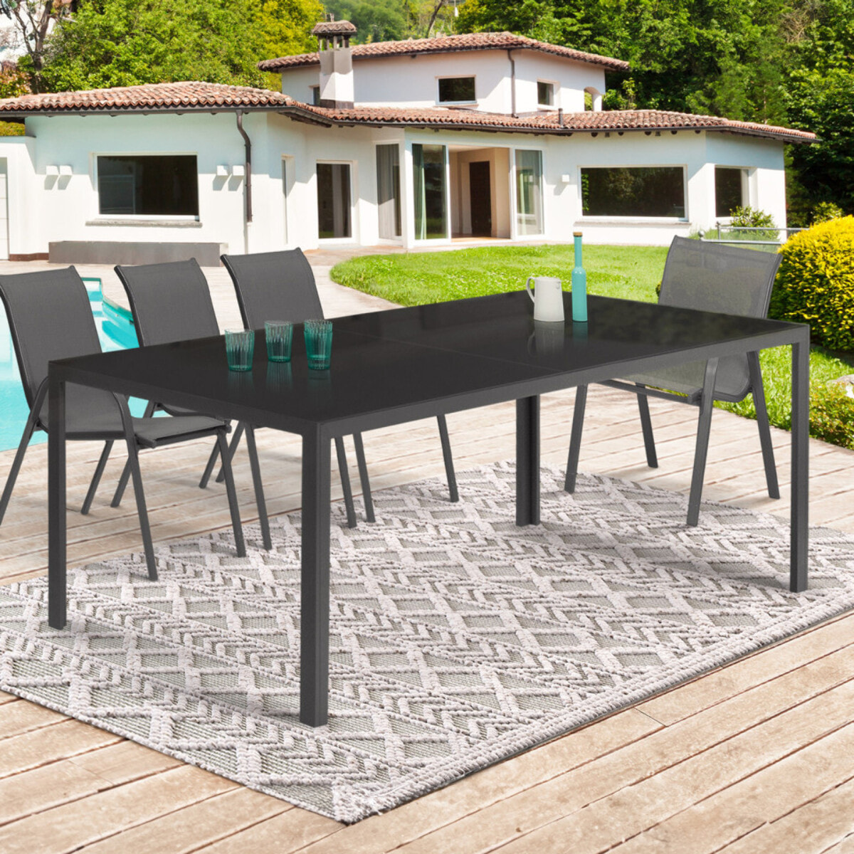 Tables de jardin Formentera verre trempé