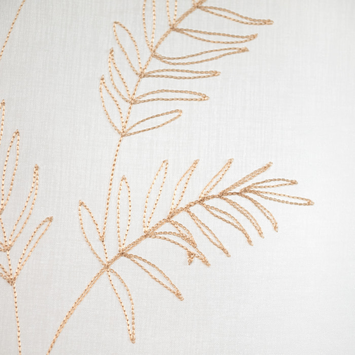 Paire voilages avec motif feuilles brodées - Sable