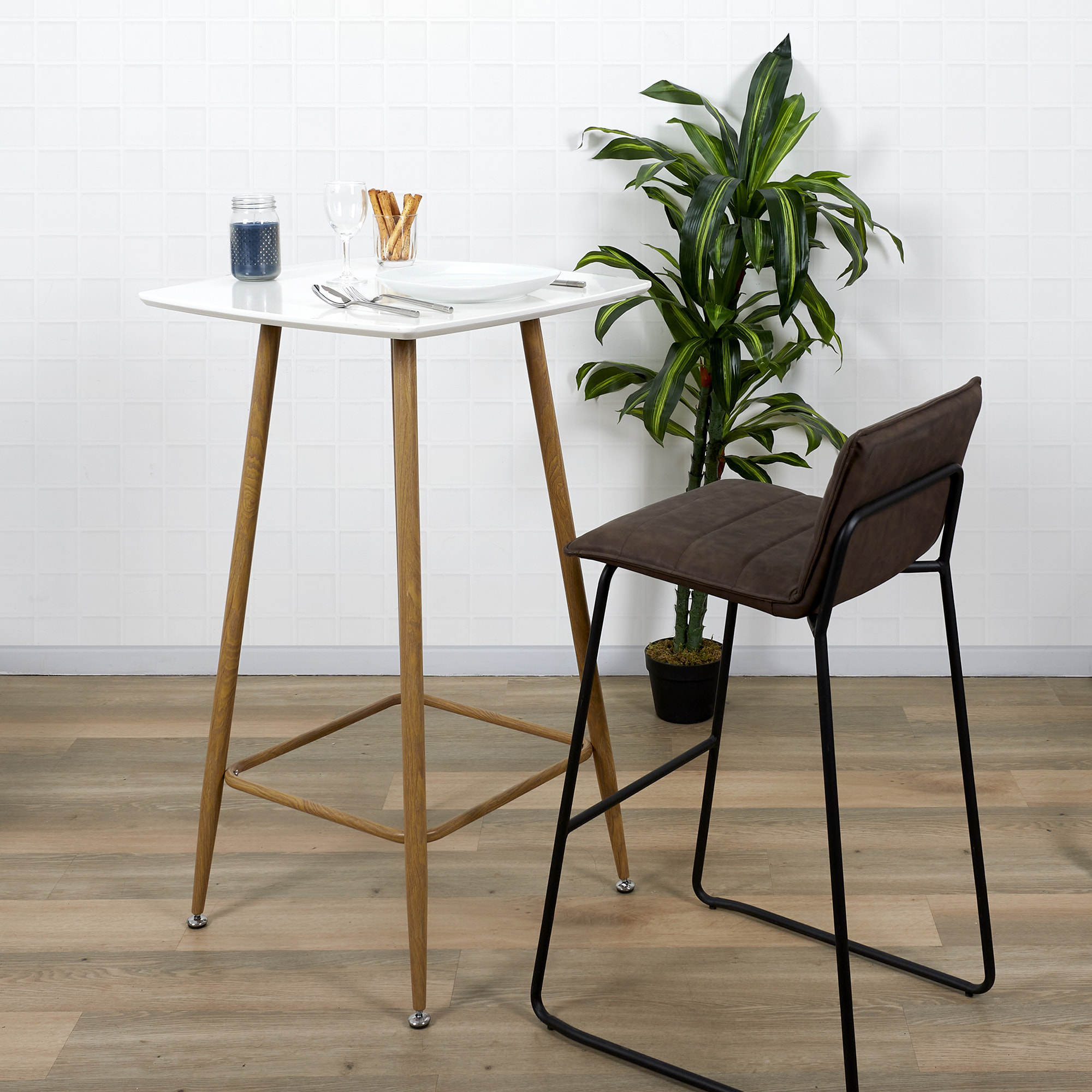 Chaise De Bar Warren Marron - Lot De 2