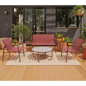 Salon de jardin - 4 places - terracotta - PERTH