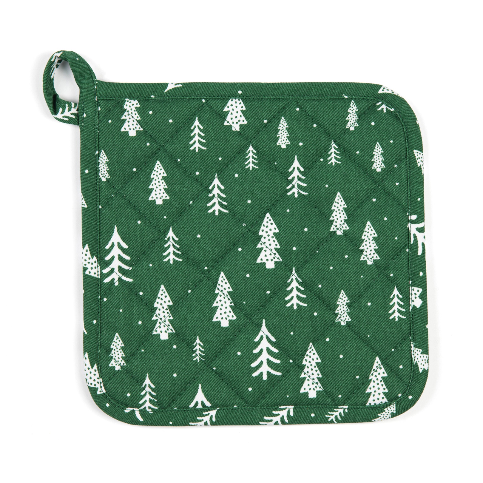 Set torchon avec manique et gant de cuisine Excelsa – Green Winter, Coton Vert