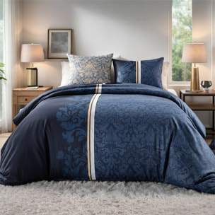 Parure housse de couette 100% coton 57fils + 2 taies Arabesque