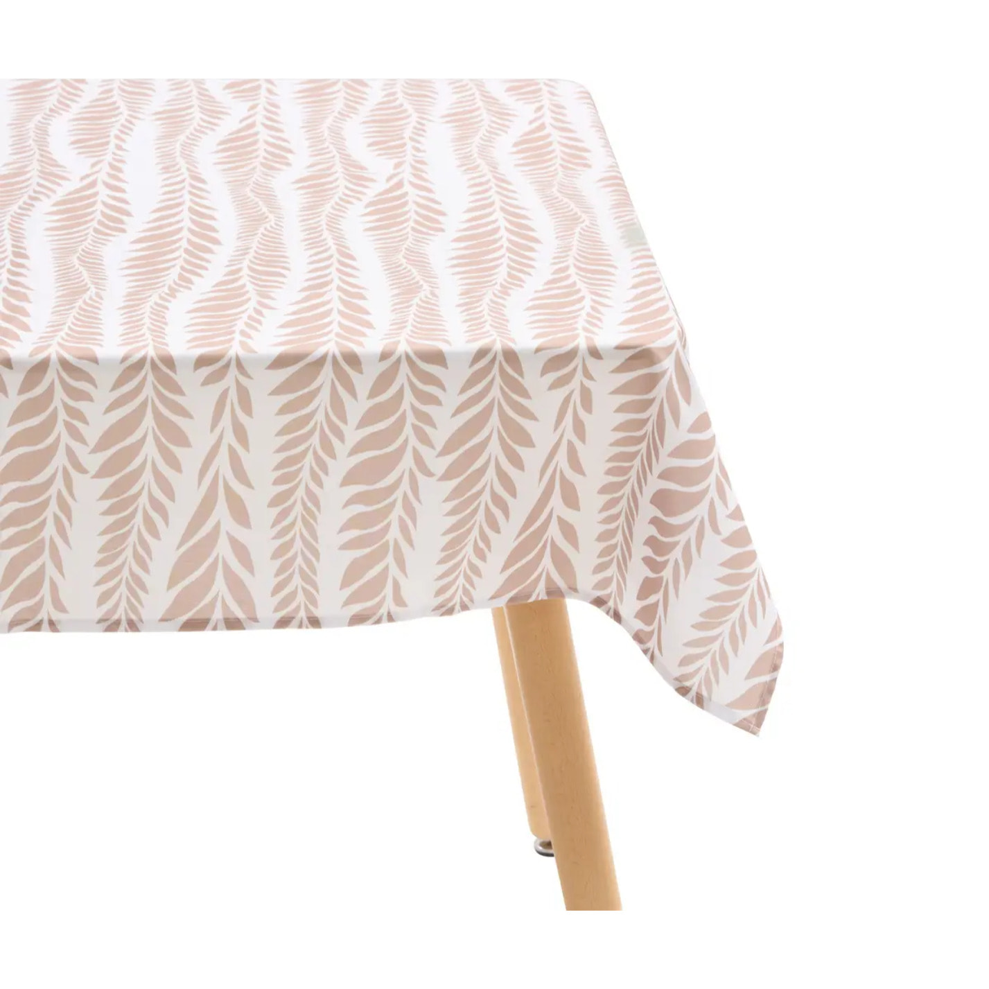 Nappe Oceania 240x140cm terracotta imprimé feuilles