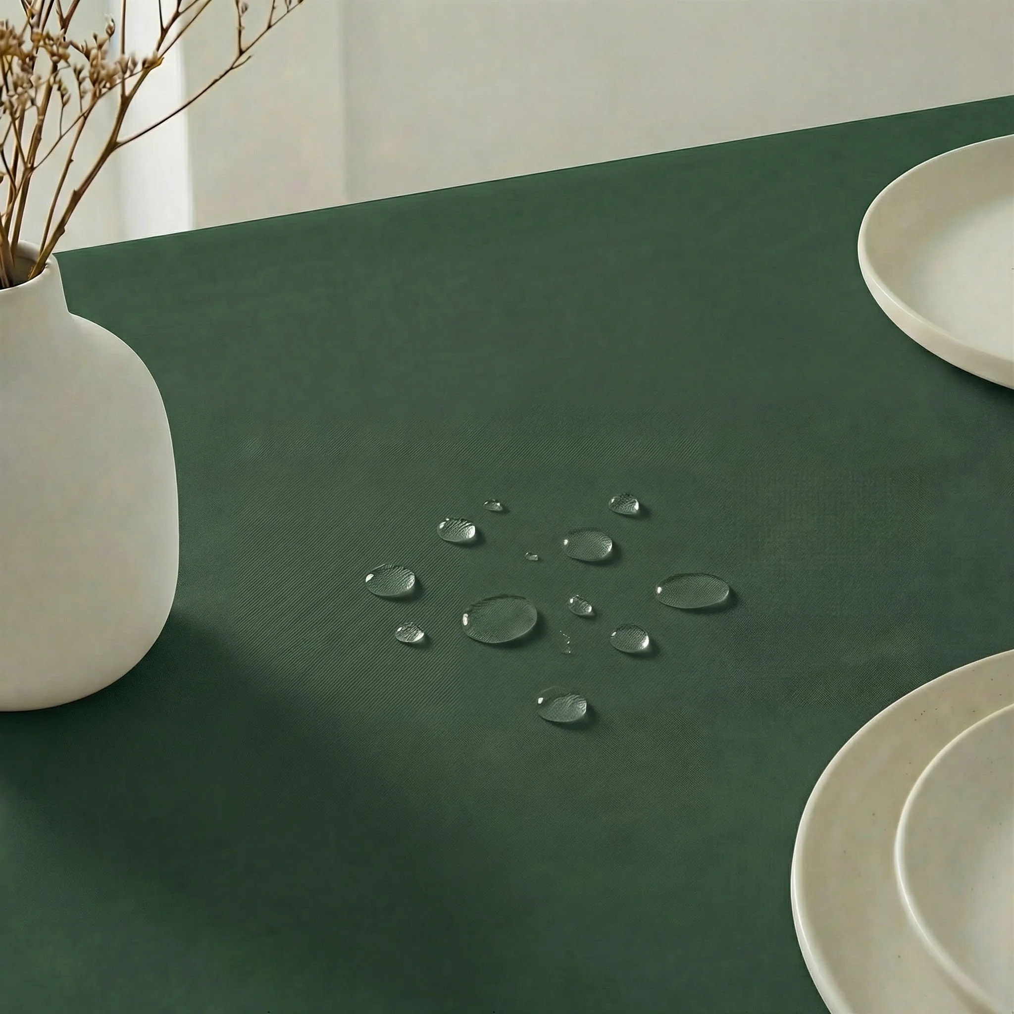 Nappe antitache au toucher tissu imperméable Vert foncé