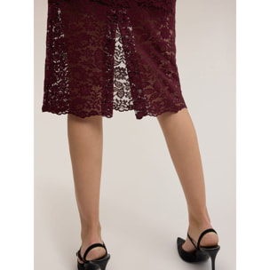 Motivi - Falda tubo de encaje - Burgundy