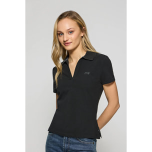 Polo Pedraza sin botones negro con logo engomado Polo Club