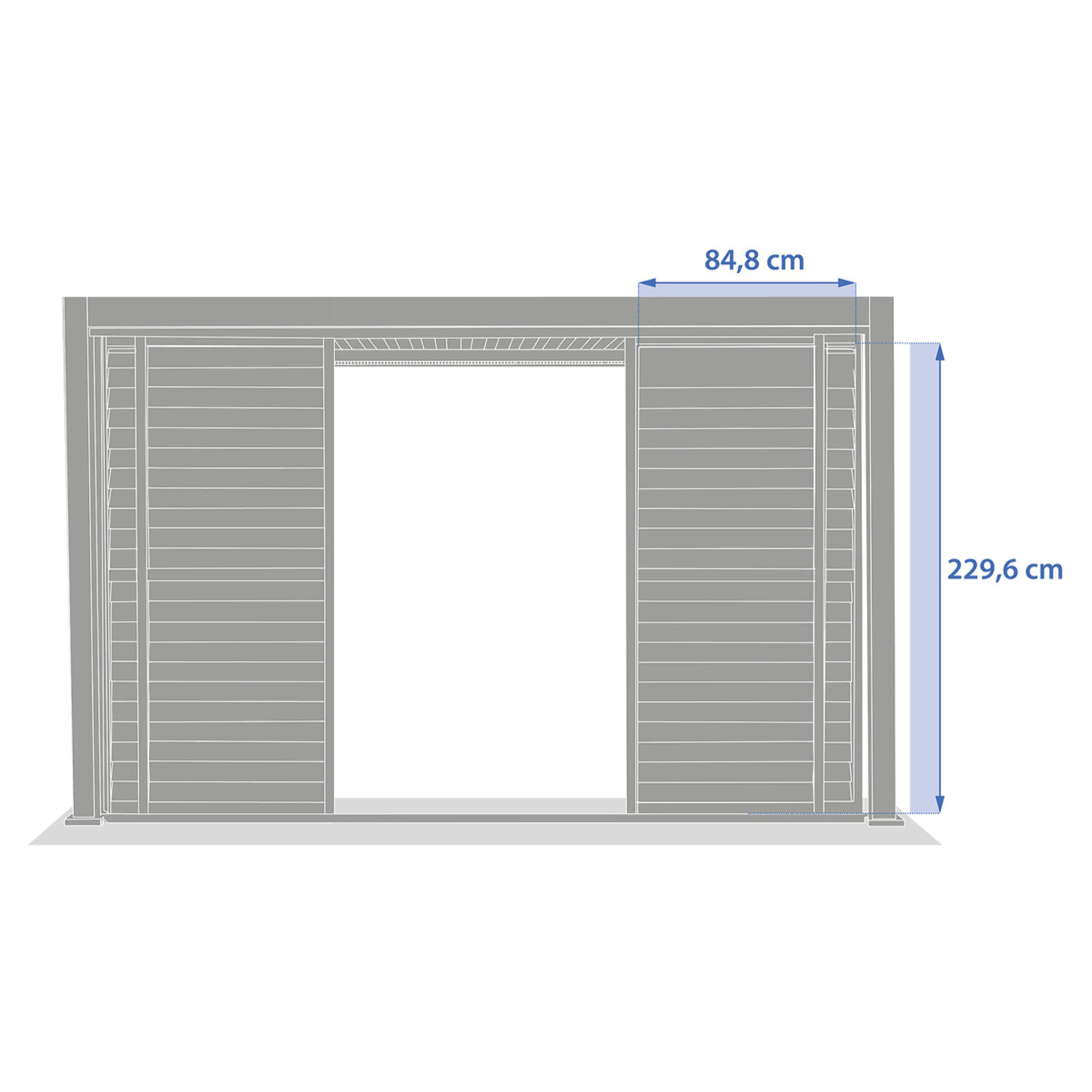 Persienne coulissante pour pergola bioclimatique "Evora" 3,4 x 2,3m Graphite