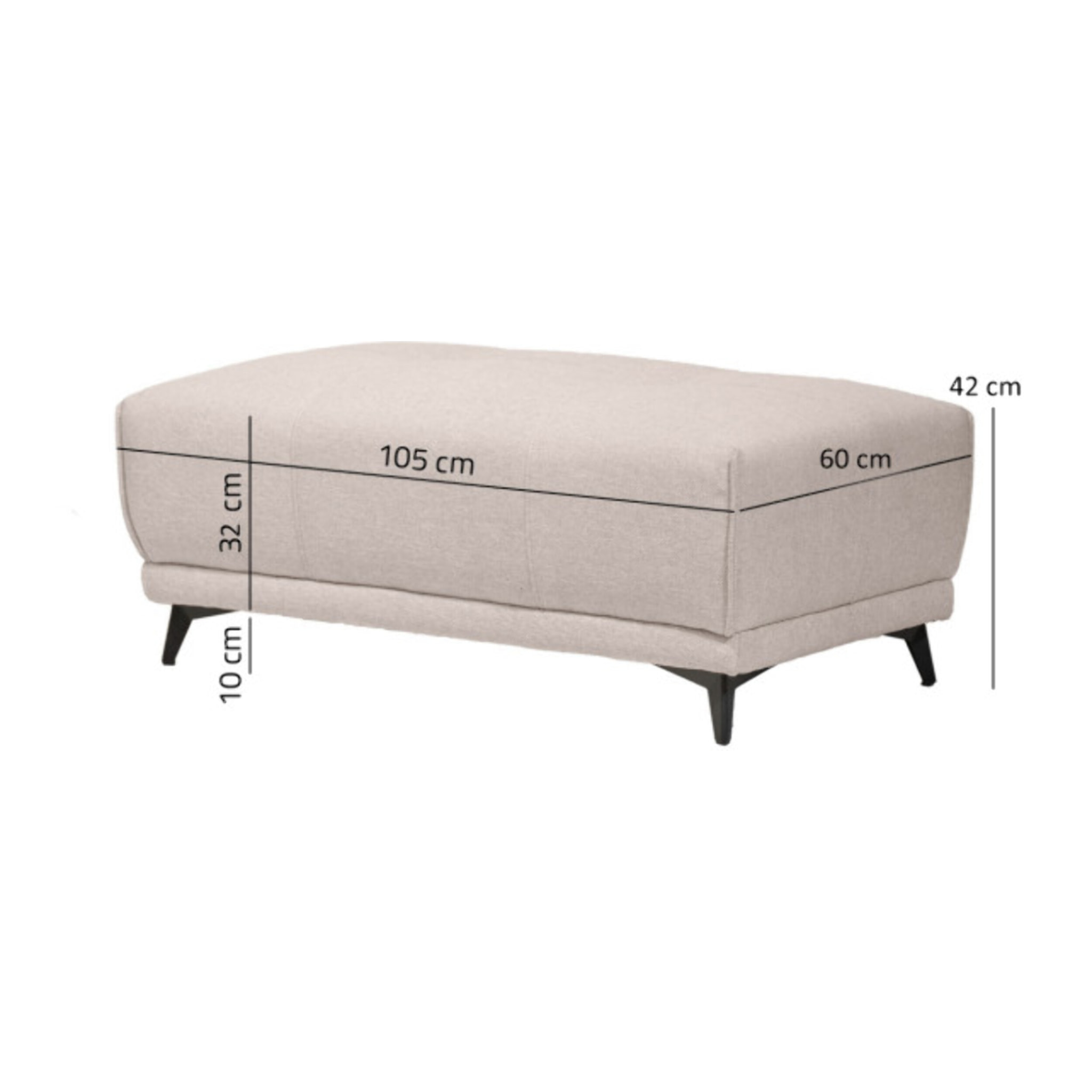Pouf de canapé modulable à composer en tissu - BORA