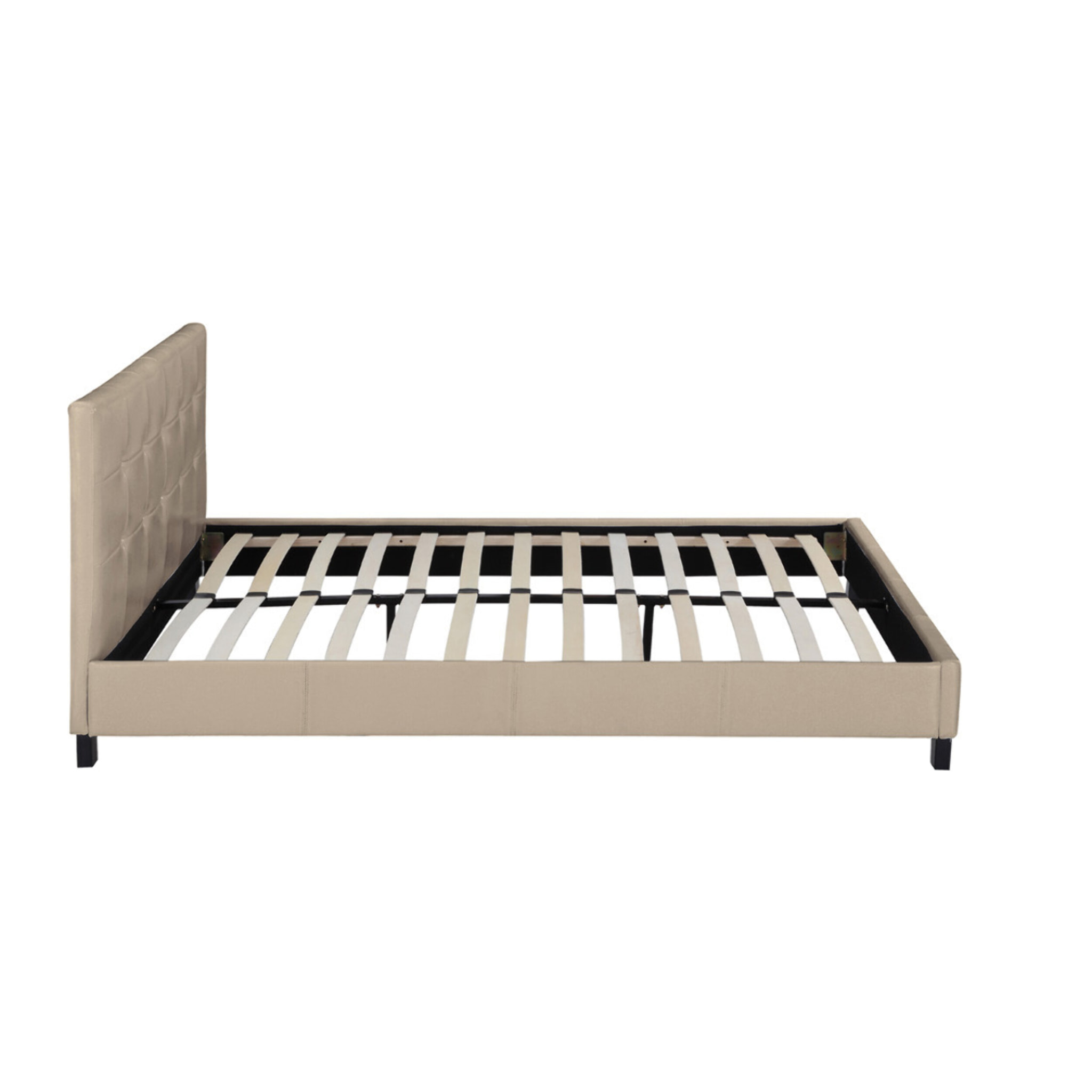Lit double en pvc "Julia" - 140 x 190 cm - Taupe
