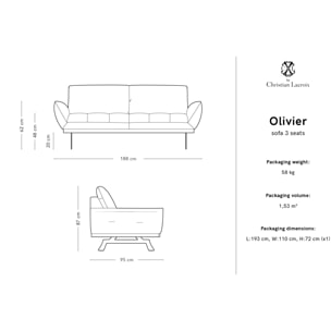 Canapé "Olivier" 3 places en cuir véritable gris foncé